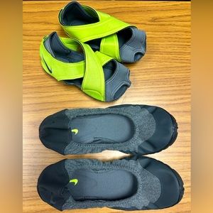 New Women's Nike Studio Pilate Yoga Ballet Flats Gray Black 7 athletic flats